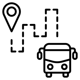 icon showing bus trip