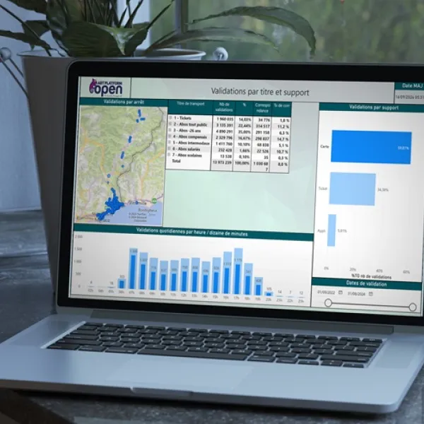 Ecran d'ordinateur avec statistiques